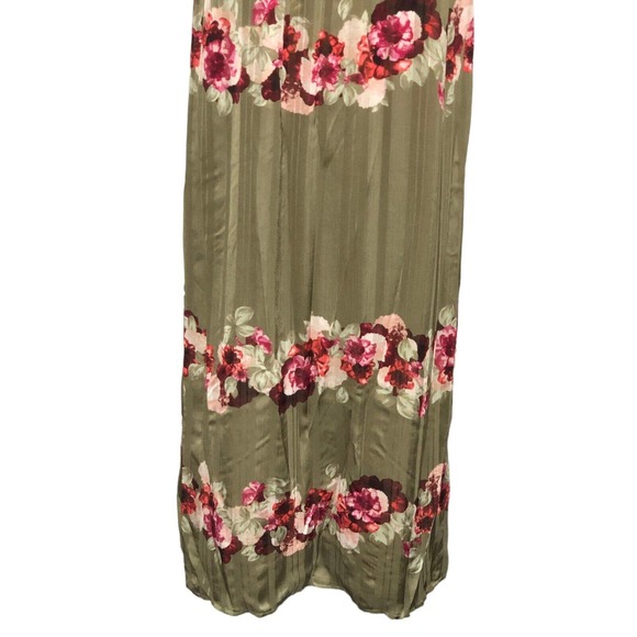 Banana Republic Size 00P Petite Lucia Apron Floral Patio Maxi Dress Zip Green - Picture 7 of 11
